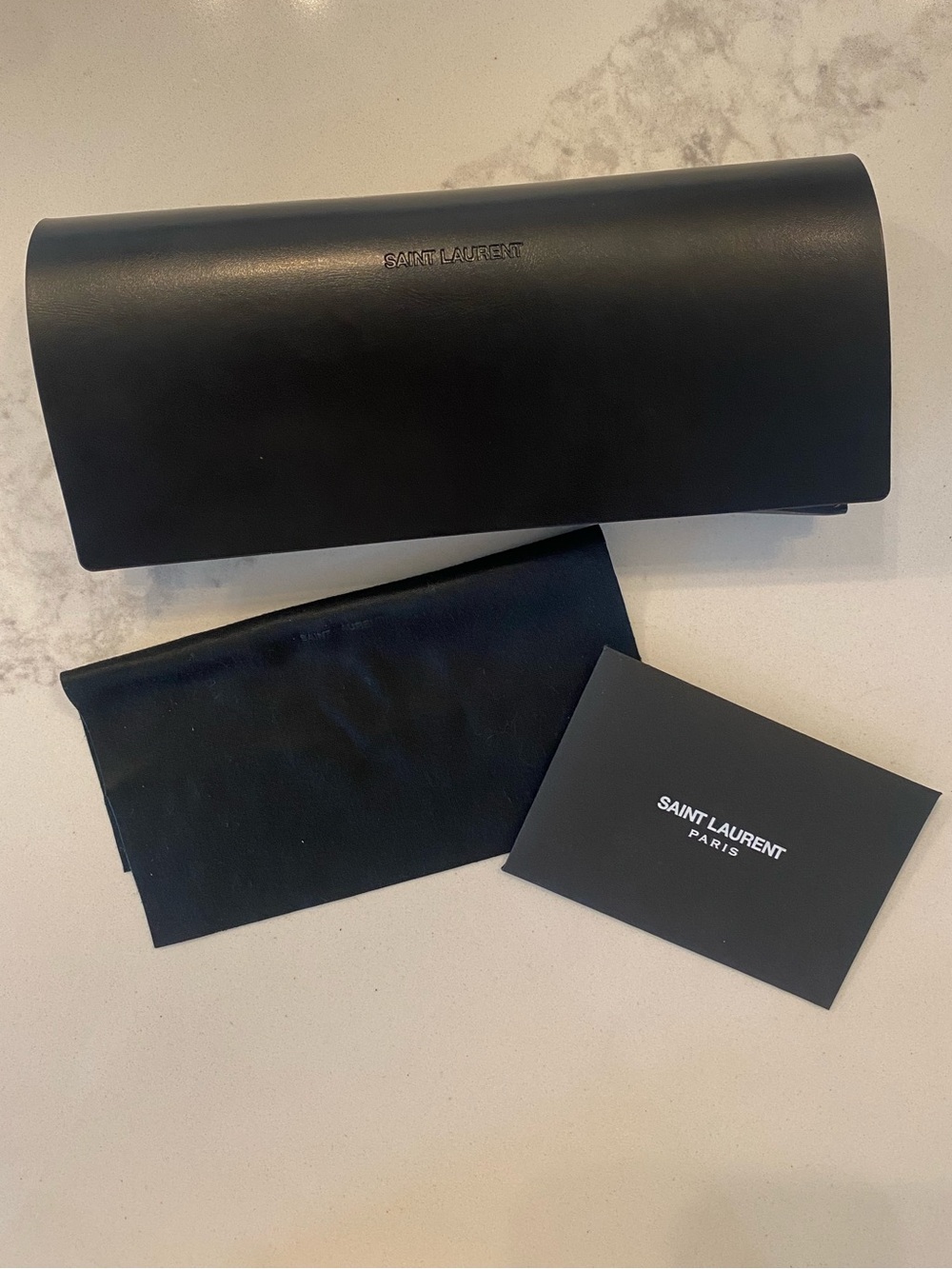 New Saint Laurent Black Soft Eyewear Case with Cloth & Authenticity Card